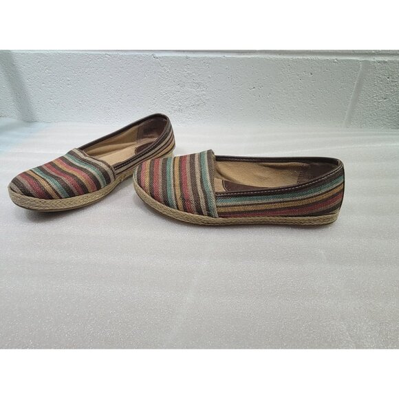BOC Espadrille Flats Slip On Shoes Striped Born Concepts 7.5 C87223 - Picture 2 of 10